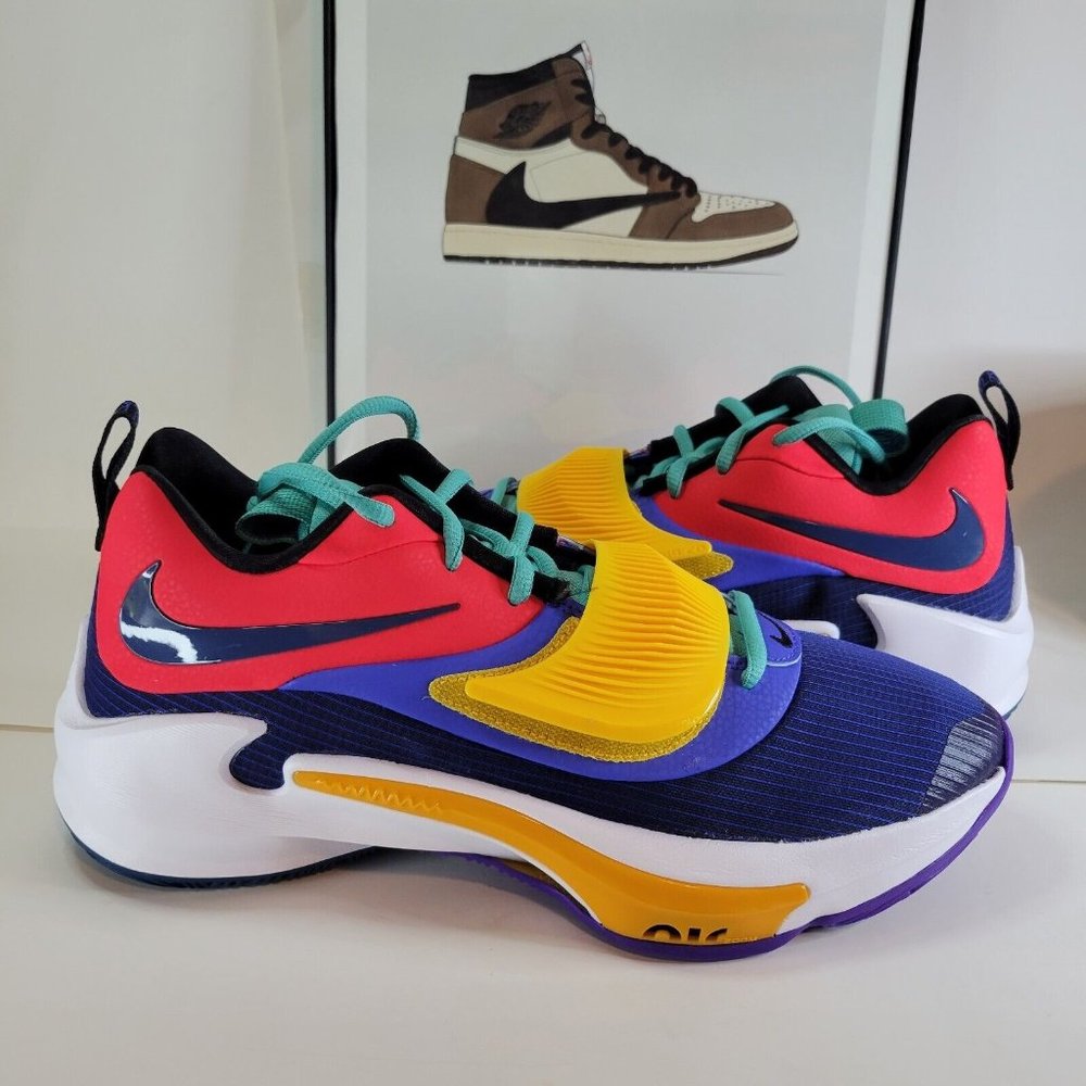 Nike Zoom Freak 3 Multicolor Basketball Shoes DA0694-601 Men's Size 10 - Picture 1 of 4
